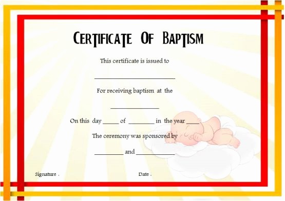 Free Baptism Certificate Template Word Inspirational 30 Baptism Certificate Templates Free Samples Word