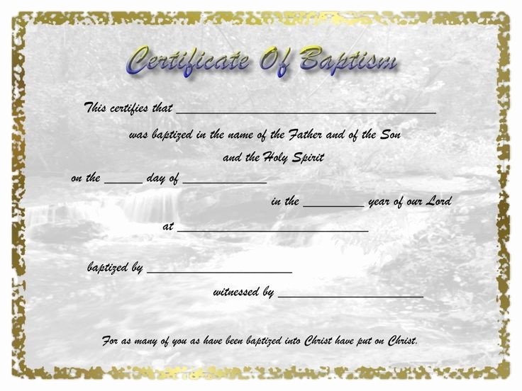 Free Baptism Certificate Template Word Inspirational Adult Baptism Certificate Template