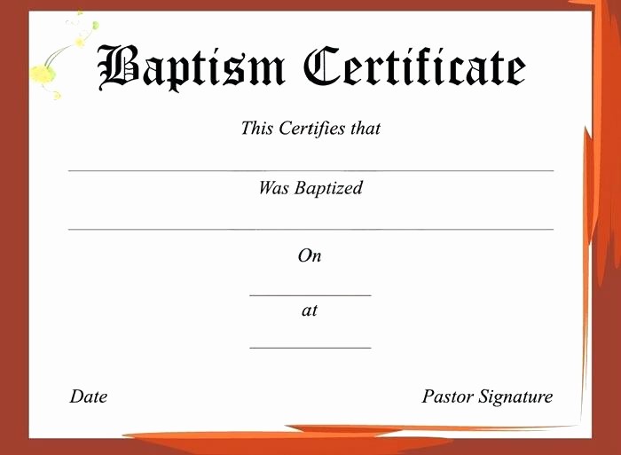 Free Baptism Certificate Template Word Luxury Template Microsoft Word Template Certificate
