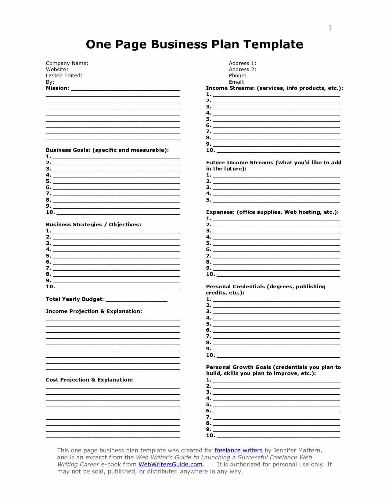 Free Basic Business Plan Template New E Page Business Plan Template