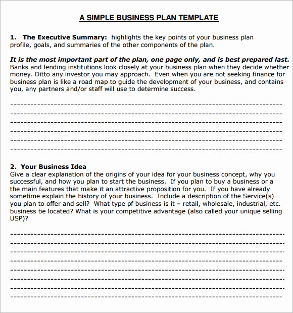 Free Basic Business Plan Template New Small Business Plan Template 6 Free Download for Pdf