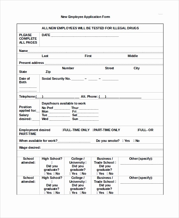 Free Bilingual Employment Application form Best Of Employee Application Design Templates