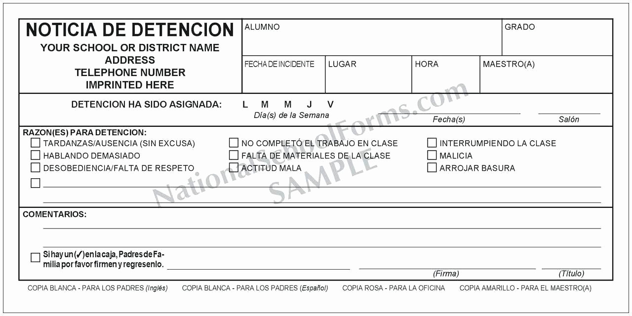 Free Bilingual Employment Application form Fresh Detention Slip Template Printable Templates Data