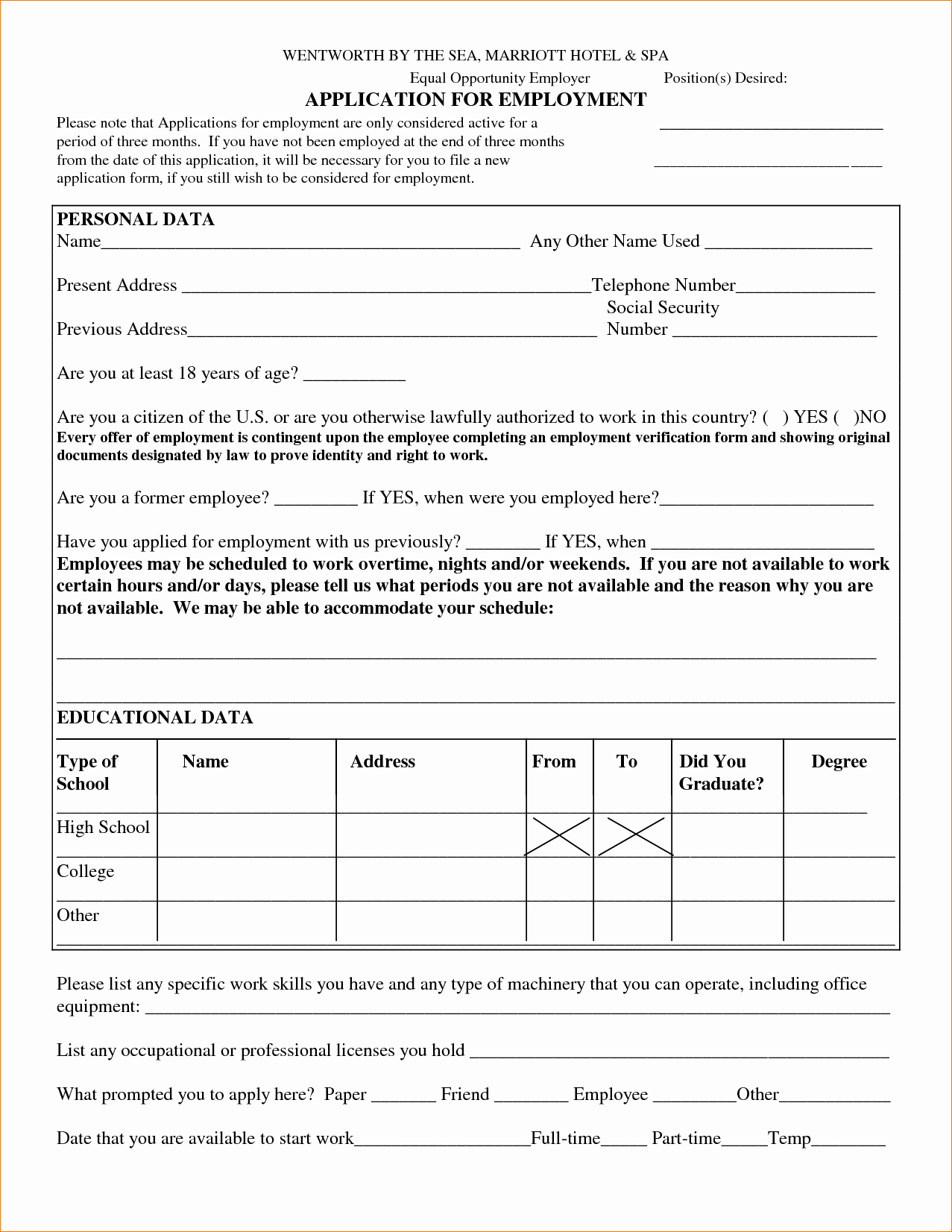 Free Blank Employment Application form Awesome 13 Blank Application formsagenda Template Sample