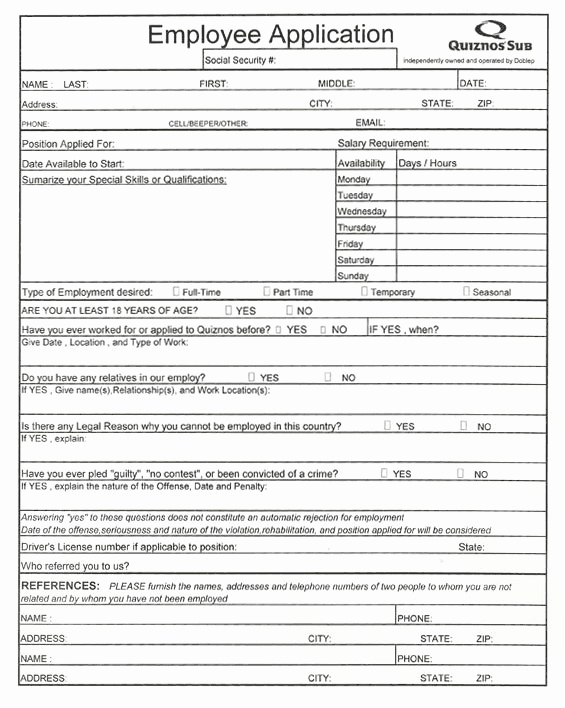 Free Blank Employment Application form Awesome 7 Free Printable Blank Job Application forms