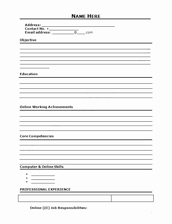 Free Blank Employment Application form Beautiful Printable Generic Job Application Free Applications Line