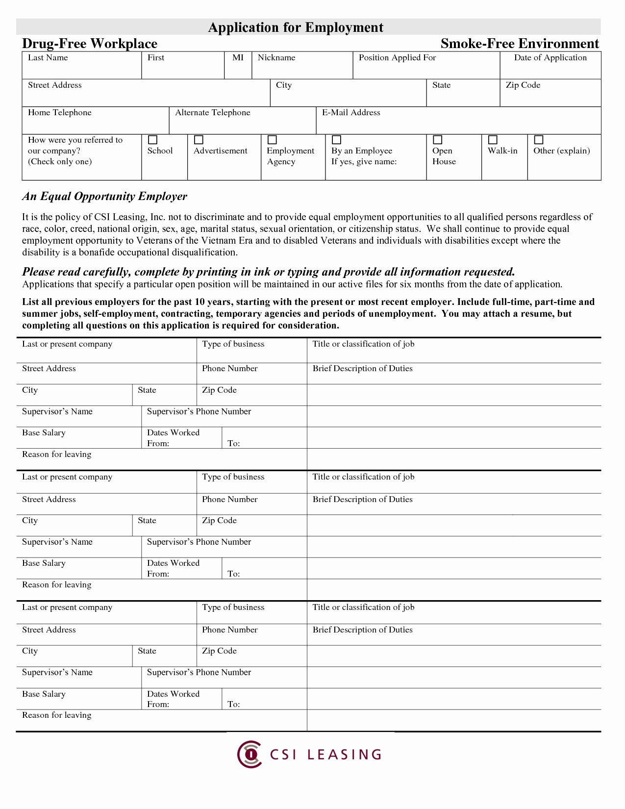 Free Blank Employment Application form Fresh Application Blank Job Application form