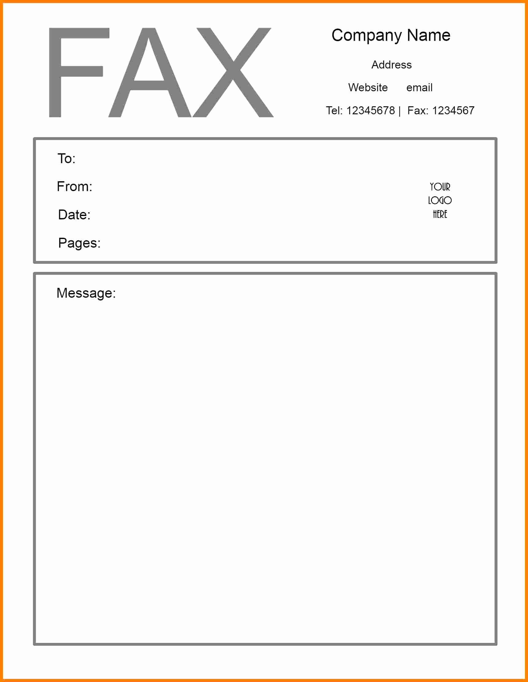 Free Blank Fax Cover Sheet Unique Blank Fax Cover Letter Template Printable Sheet Word