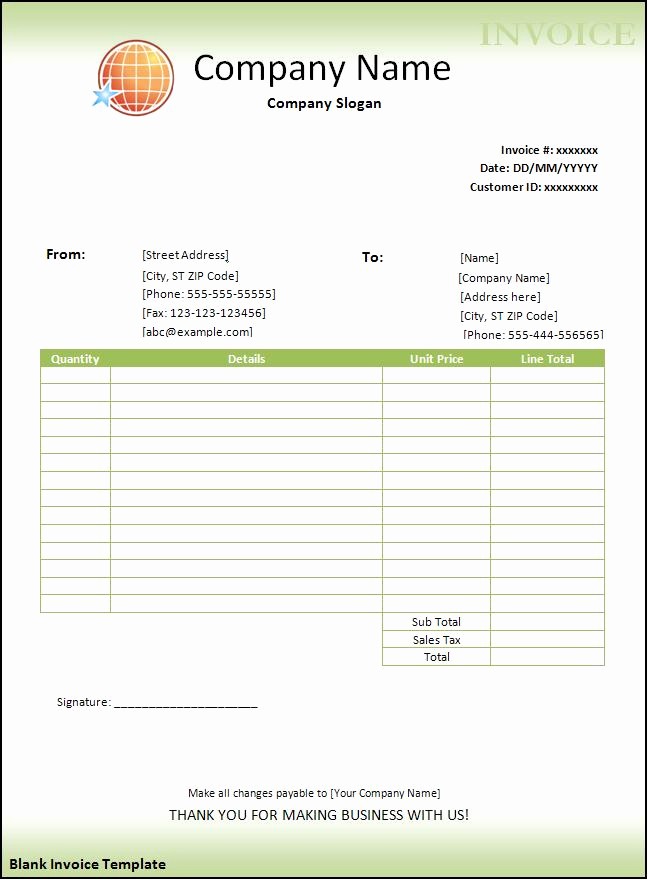 Free Blank Invoice Template Word Awesome Blank Invoice Template