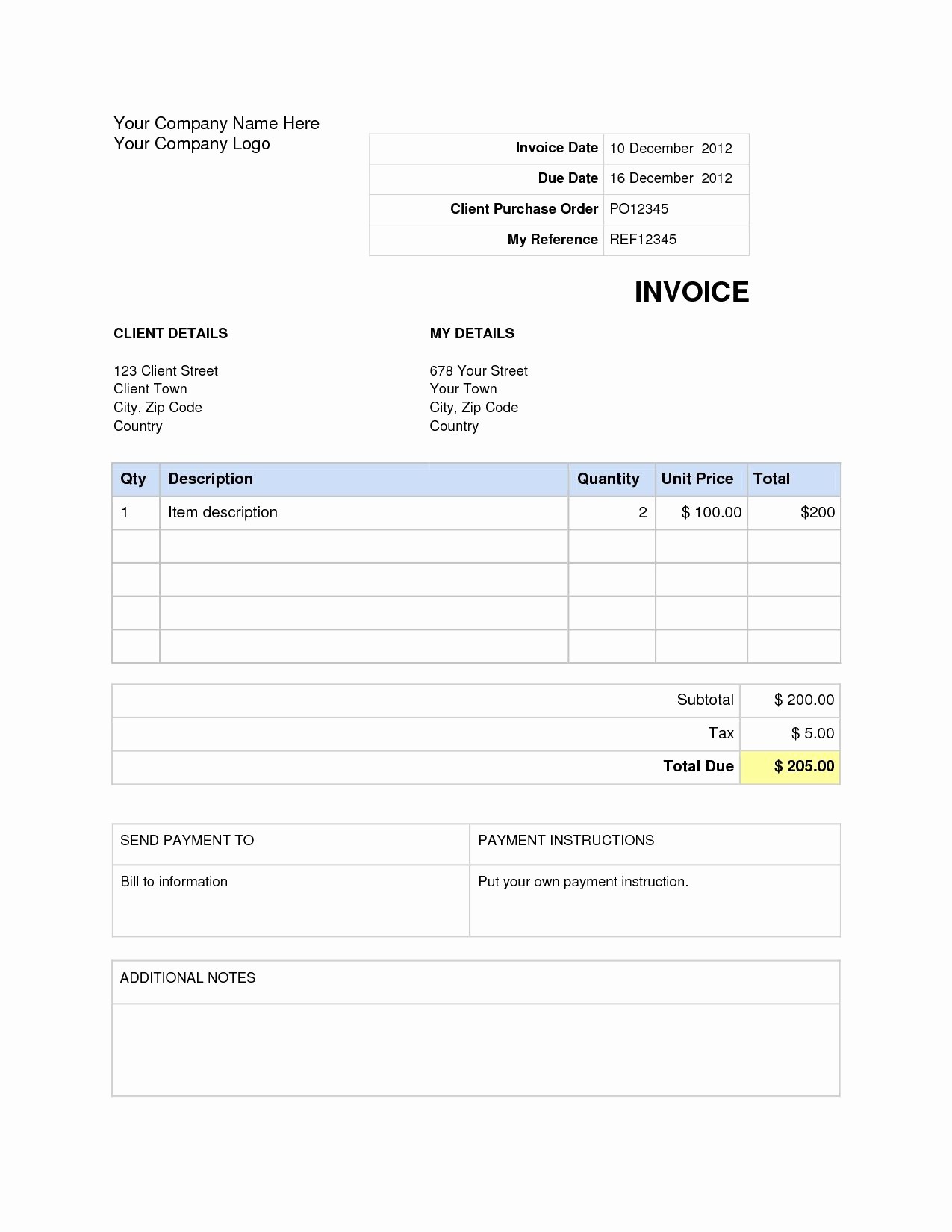 Free Blank Invoice Template Word Best Of Word Document Invoice Template Blank Invoice Template Word