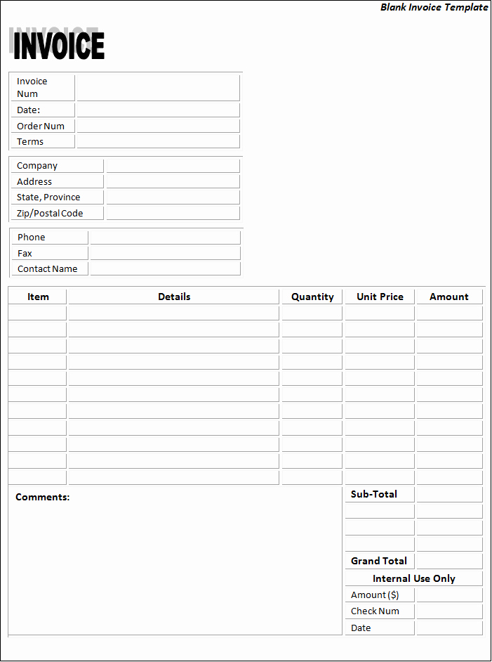 Free Blank Invoice Template Word Elegant Invoice Templates
