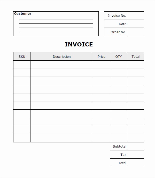 Free Blank Invoice Template Word Unique Generic Invoice Template Free