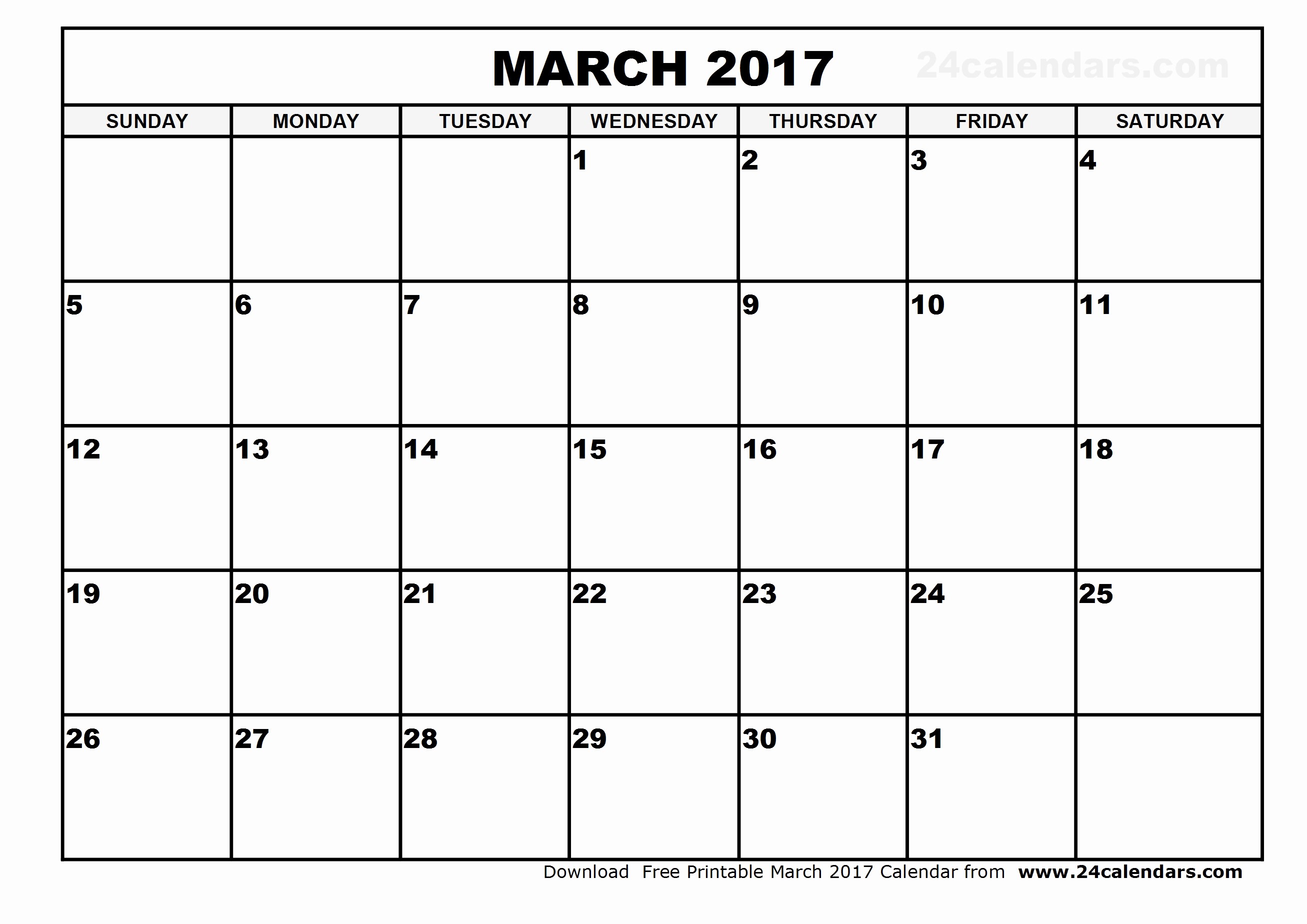 Free Blank Printable Calendar 2017 Luxury Blank March 2017 Calendar