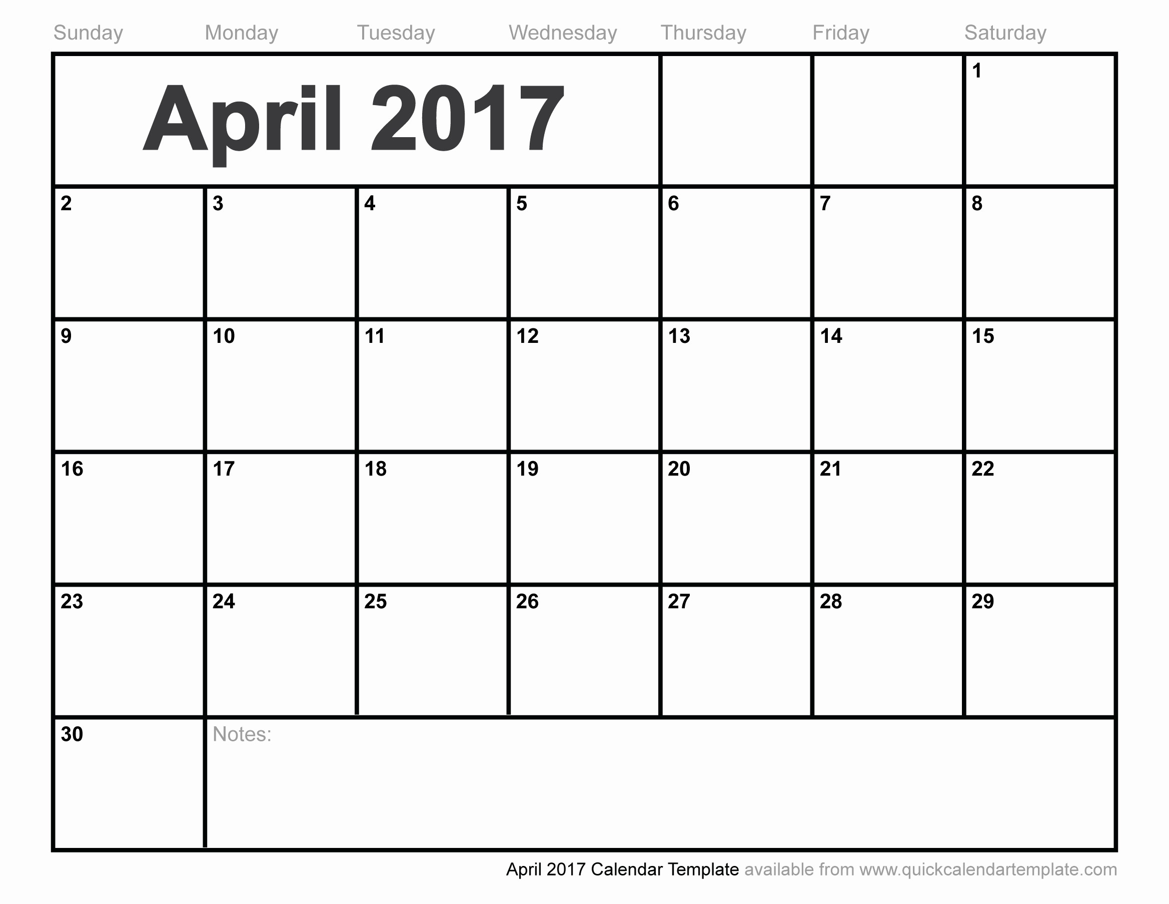 Free Blank Printable Calendar 2017 New Blank April 2017 Calendar
