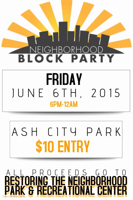 Free Block Party Flyer Template Awesome Neighborhood Block Party Flyer Poster Template