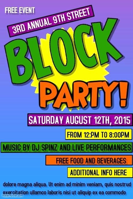 Free Block Party Flyer Template Unique Free Block Party Flyer Template Neighborhood Clip Art
