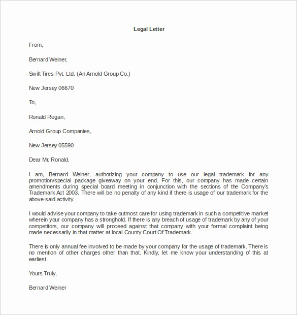 Free Business Letter Template Word Awesome 15 Legal Letter Templates Pdf Doc