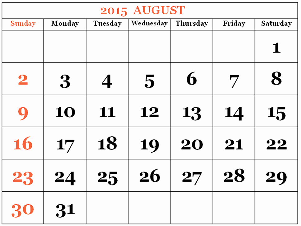 Free Calendar Templates August 2015 Best Of Free Printable Calendar 2018 Free Printable Calendar August