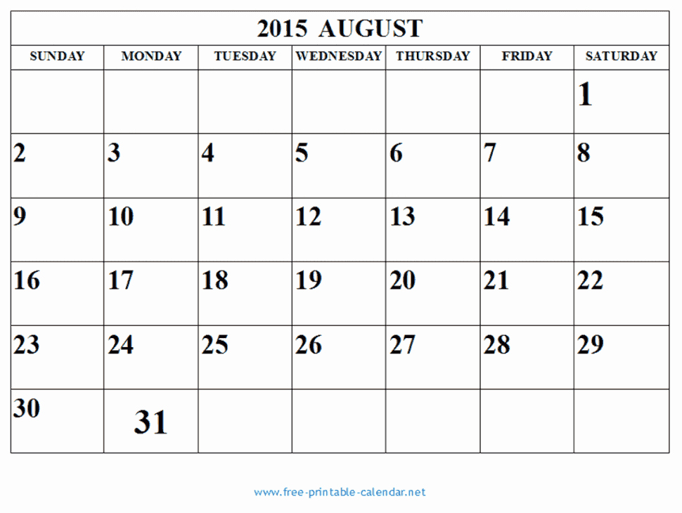 Free Calendar Templates August 2015 Lovely Free Printable Calendar 2018 Free Printable Calendar August