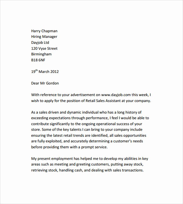 Free Cover Letter Template Download Best Of 10 Retail Cover Letter Templates to Download for Free