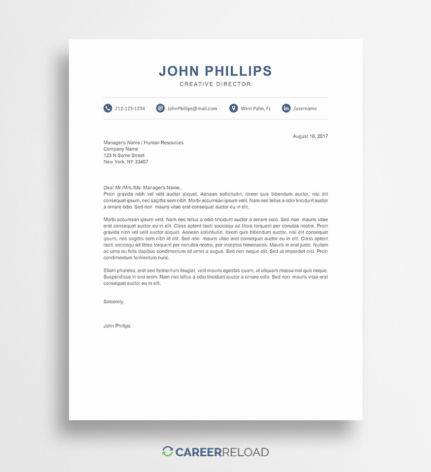 Free Cover Letter Template Download New Free Cover Letter Templates for Microsoft Word Free Download