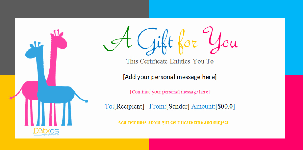 Free Customizable Printable Gift Certificates Best Of Gift Certificate Template