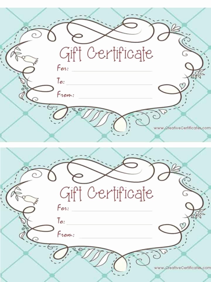 Free Customizable Printable Gift Certificates Luxury Free Gift Certificate Template