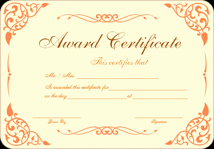 Free Download Award Certificate Templates Best Of Free Download Award Certificate Template Samples Thogati