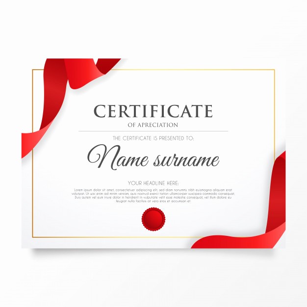 Free Download Certificate Of Appreciation Awesome Certificate Of Appreciation with Red Ribbon Vector