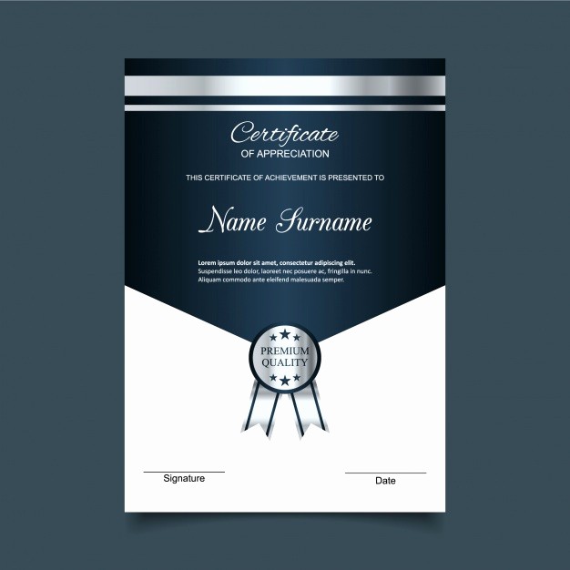 Free Download Certificate Of Appreciation Elegant Blue and Silver Certificate Of Appreciation Template