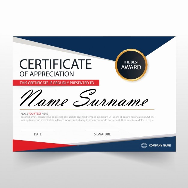 Free Download Certificate Of Appreciation Unique Abstract Certificate Of Appreciation Template Vector