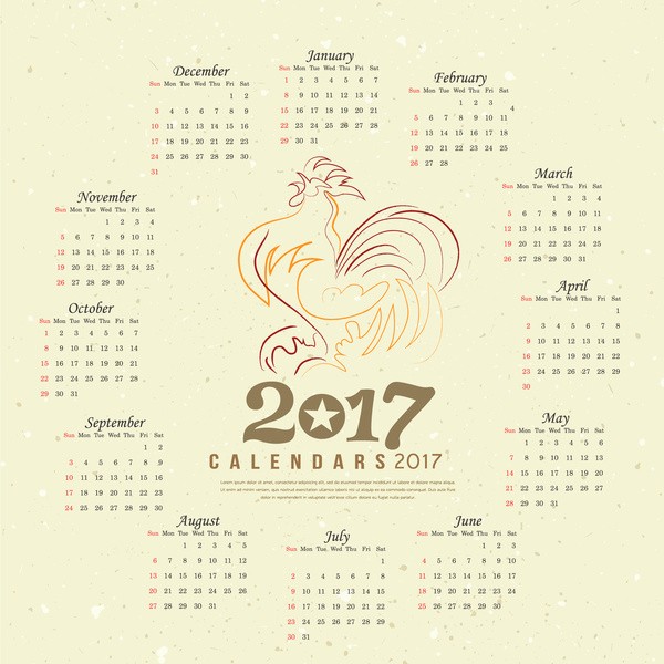 Free Download Of 2017 Calendar Awesome Calendar 2017 Free Vector 1 559 Free Vector for