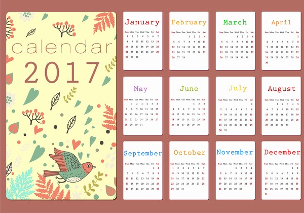 Free Download Of 2017 Calendar Lovely 2017 Calendar Free Vector 1 552 Free Vector for