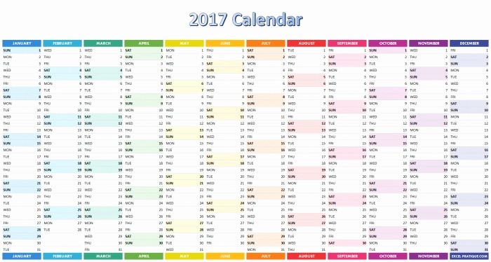 Free Download Of 2017 Calendar New 2017 Calendar Excel