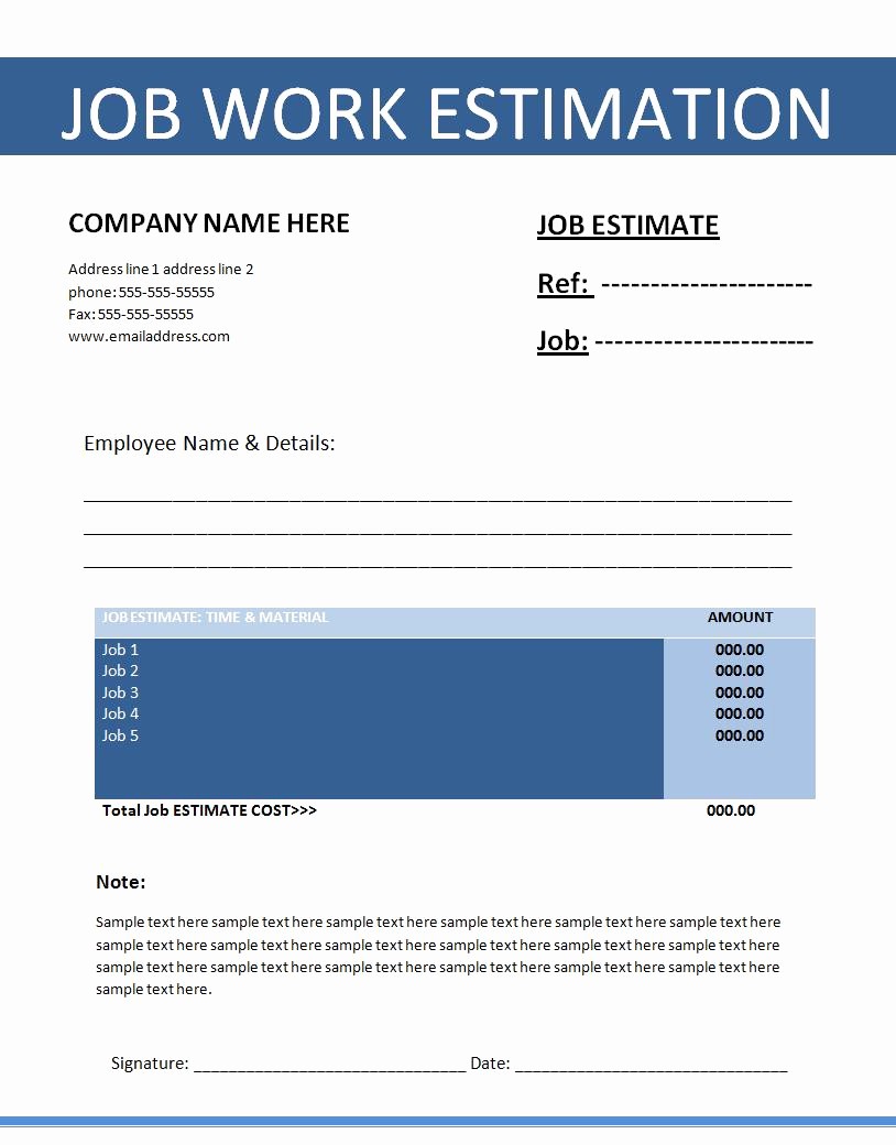 Free Download Templates for Word Beautiful 12 Job Estimate Templates