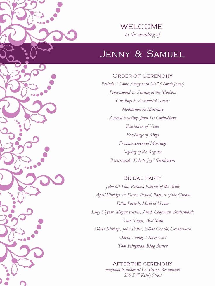 Free Download Wedding Program Template Beautiful Wedding Program Templates Free