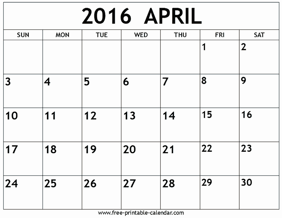 Free Downloadable 2016 Calendar Template Elegant April 2016 Calendar Template Editable