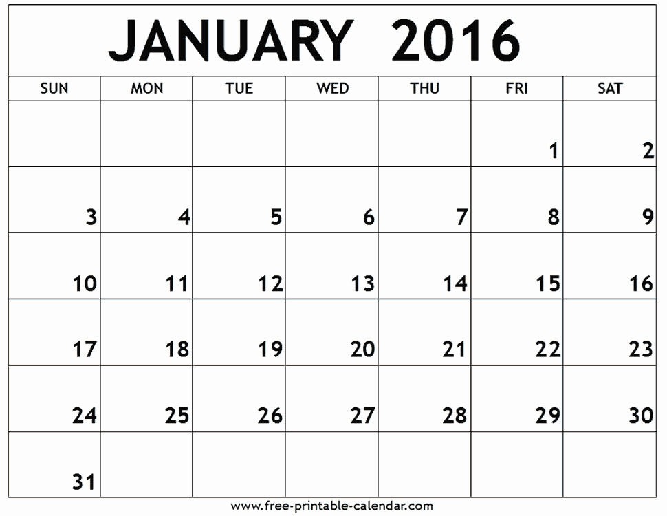 Free Downloadable 2016 Calendar Template New Free 2016 Calendar Template