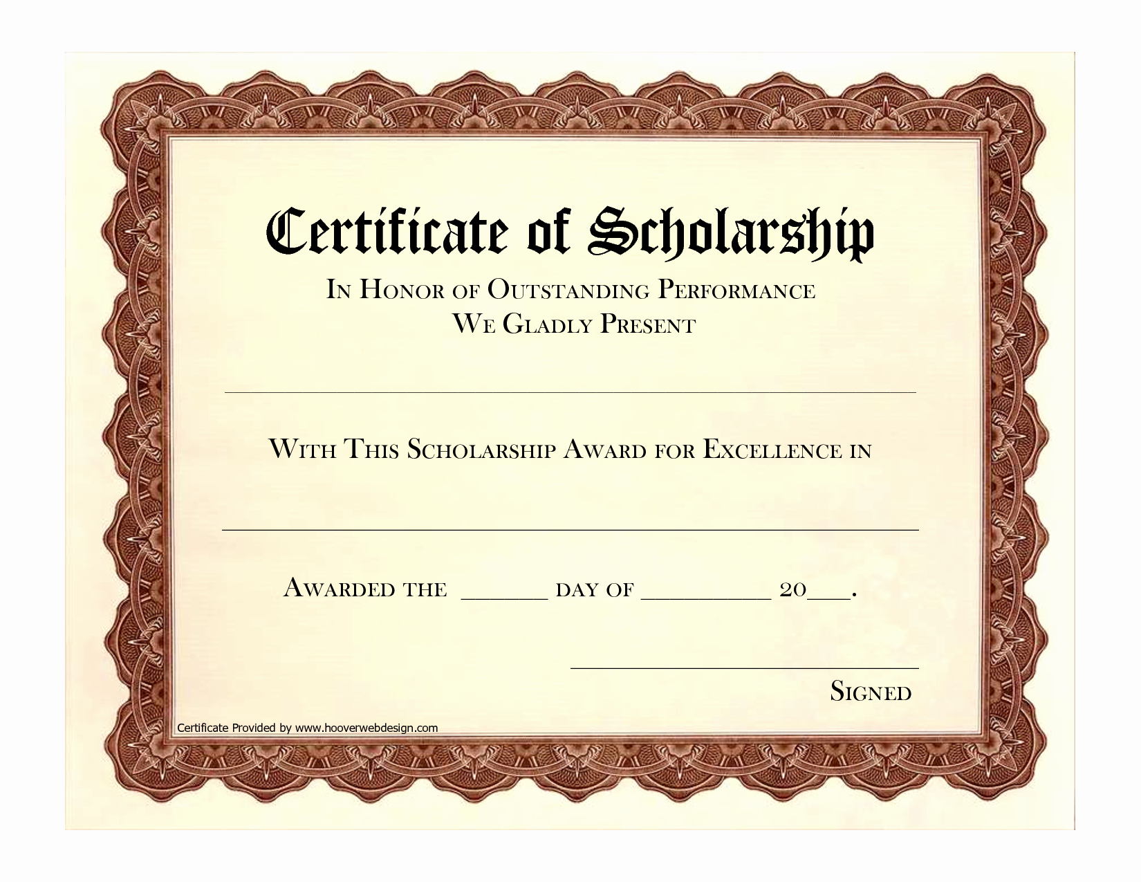 award certificate template free scholarship award certificate template