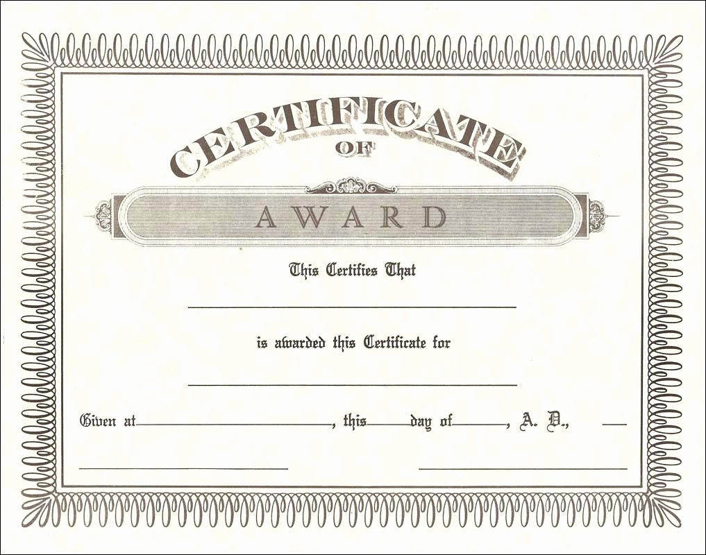 Free Downloadable Award Certificate Templates New Blank Certificate Templates