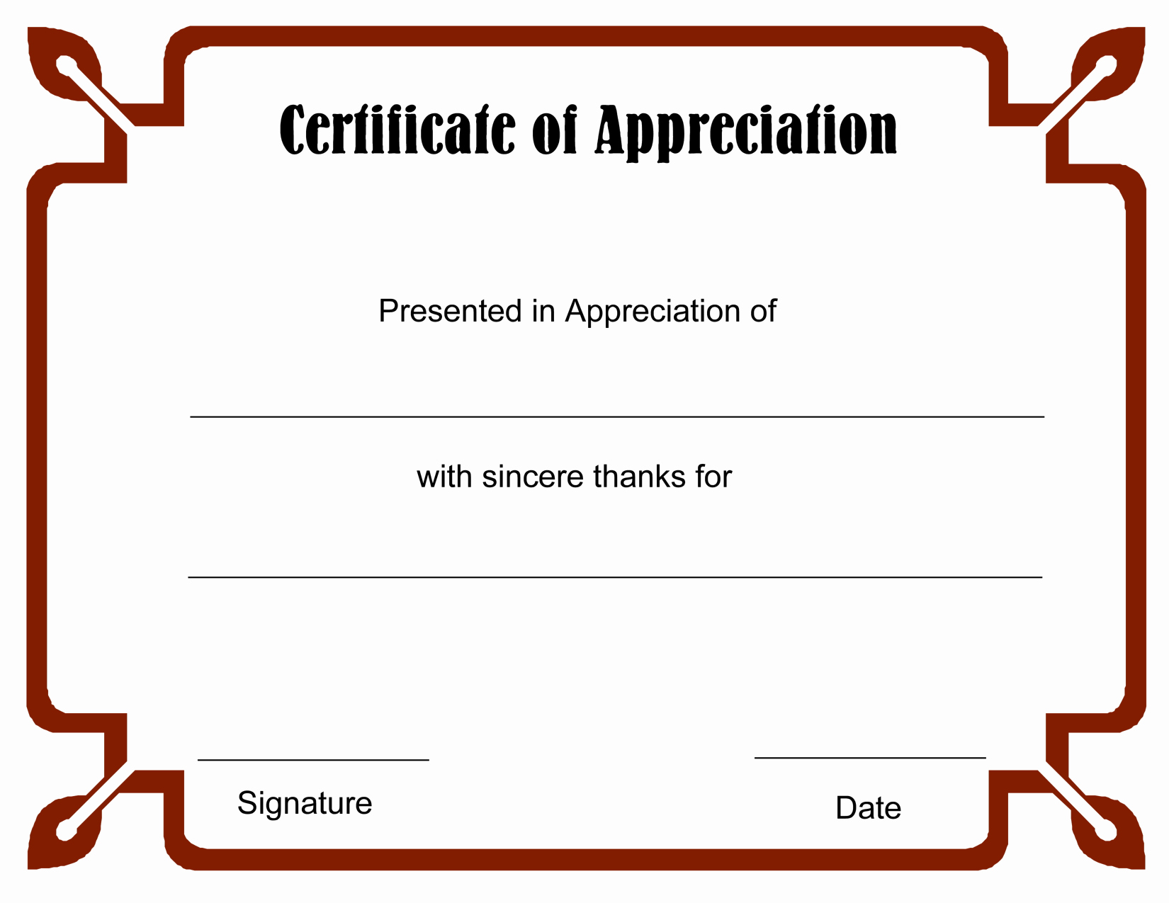 Free Downloadable Certificates Of Appreciation Luxury 8 Best Of Free Blank Certificate Appreciation