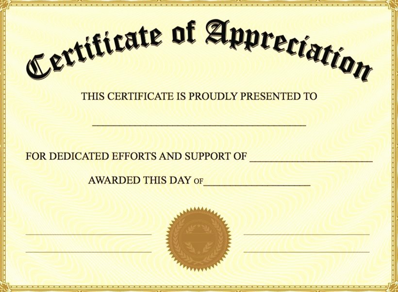 Free Downloadable Certificates Of Appreciation Luxury Certificate Of Appreciation Template Free Printable