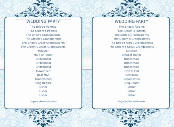 Free Downloadable Wedding Programs Templates Awesome 67 Wedding Program Template Free Word Pdf Psd