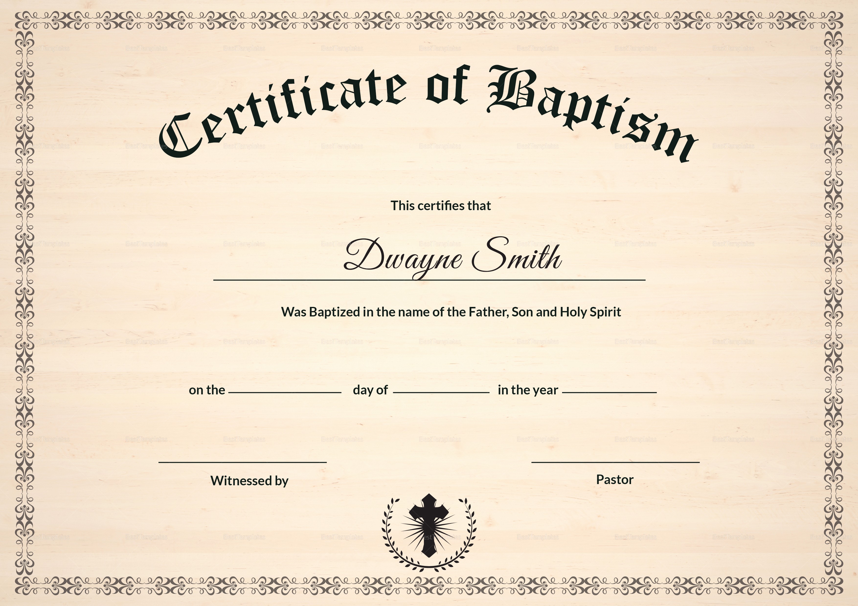 Free Editable Baptism Certificate Template Beautiful Baptism Certificate Design Template In Psd Word