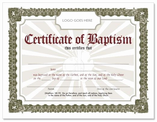 Free Editable Baptism Certificate Template Fresh Editable Baptism Certificate Template