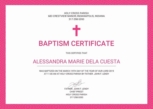Free Editable Baptism Certificate Template New Baptism Certificate 12 Free Word Pdf Documents