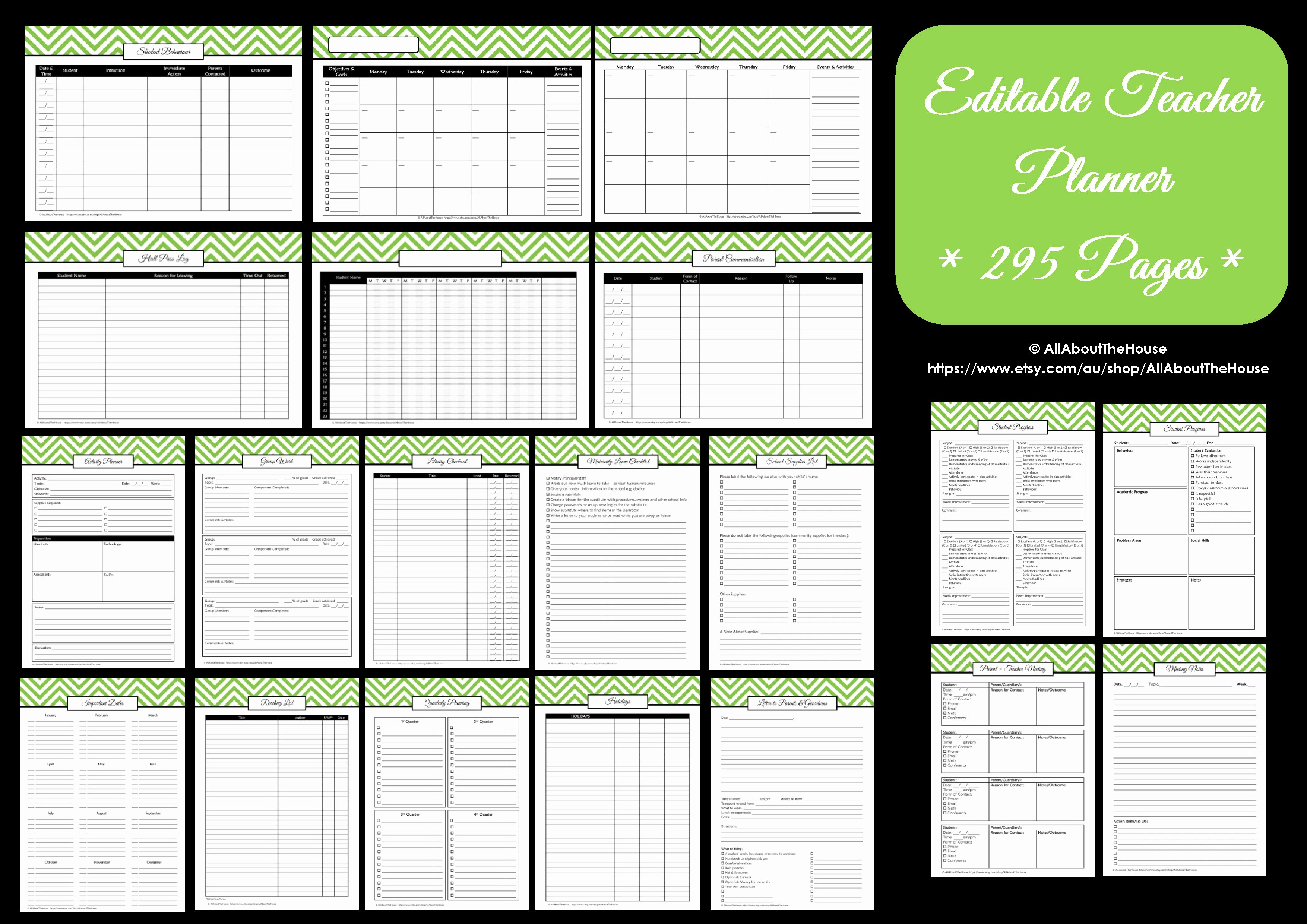 Free Editable Calendar for Teachers Fresh Editable Chevron Printable Teacher Planner