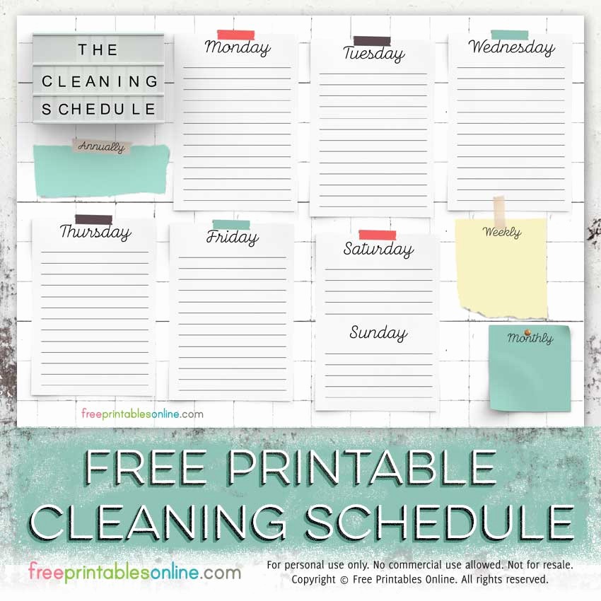 Free Editable Cleaning Schedule Template Beautiful Free Printable Cleaning Schedule Template Free