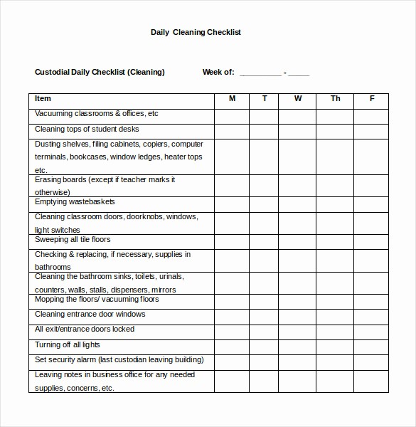 Free Editable Cleaning Schedule Template Best Of 15 Word Checklist Templates Free Download