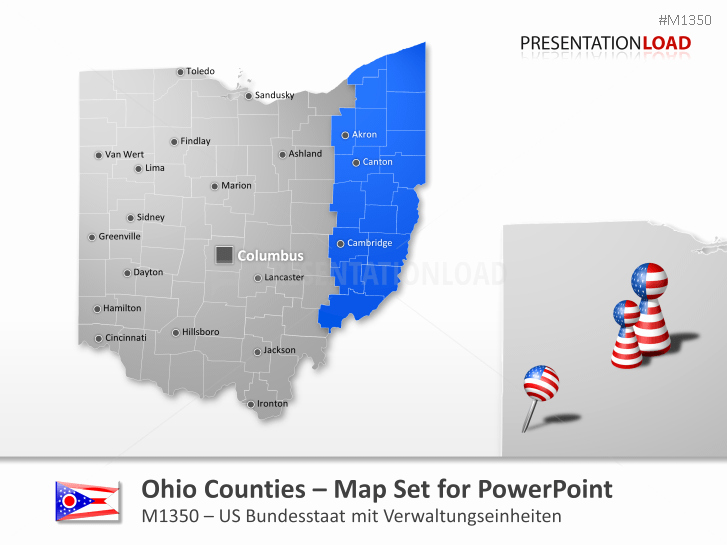 Free Editable Maps Of Usa Awesome Powerpoint Map Ohio Counties Usa